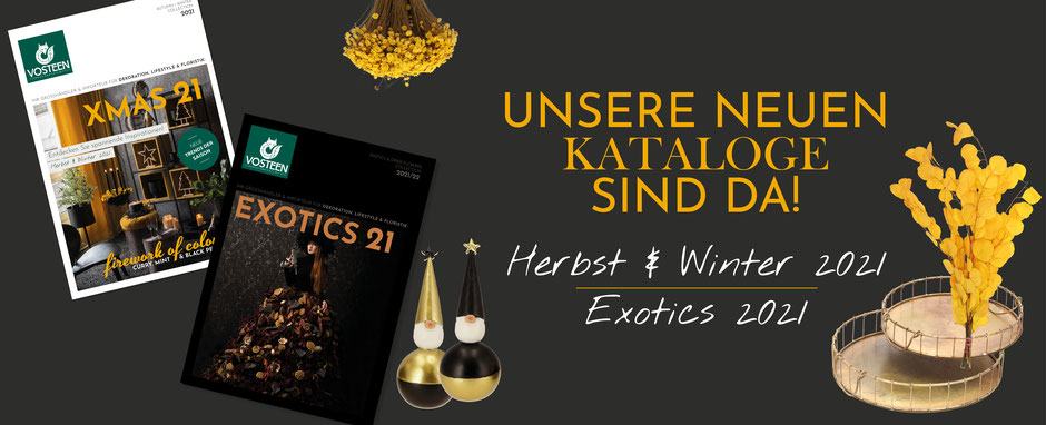 Vosteen • Floristenbedarf • Our new catalogs "XMAS21" & "Exotics21" are here! 1 Vosteen • Floristenbedarf • unsere neuen kataloge xmas21 und exotics21 sind da